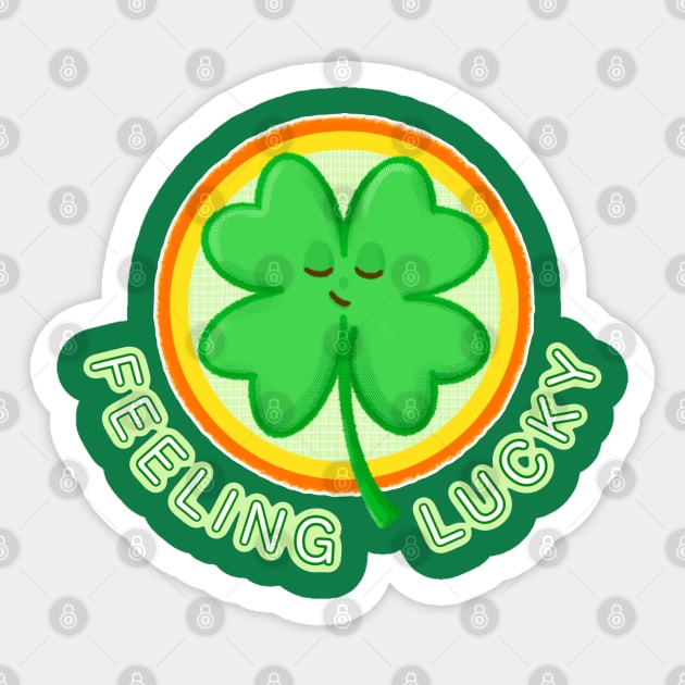 Feeling Lucky! Kawaii Clover Sticker by Creasorz